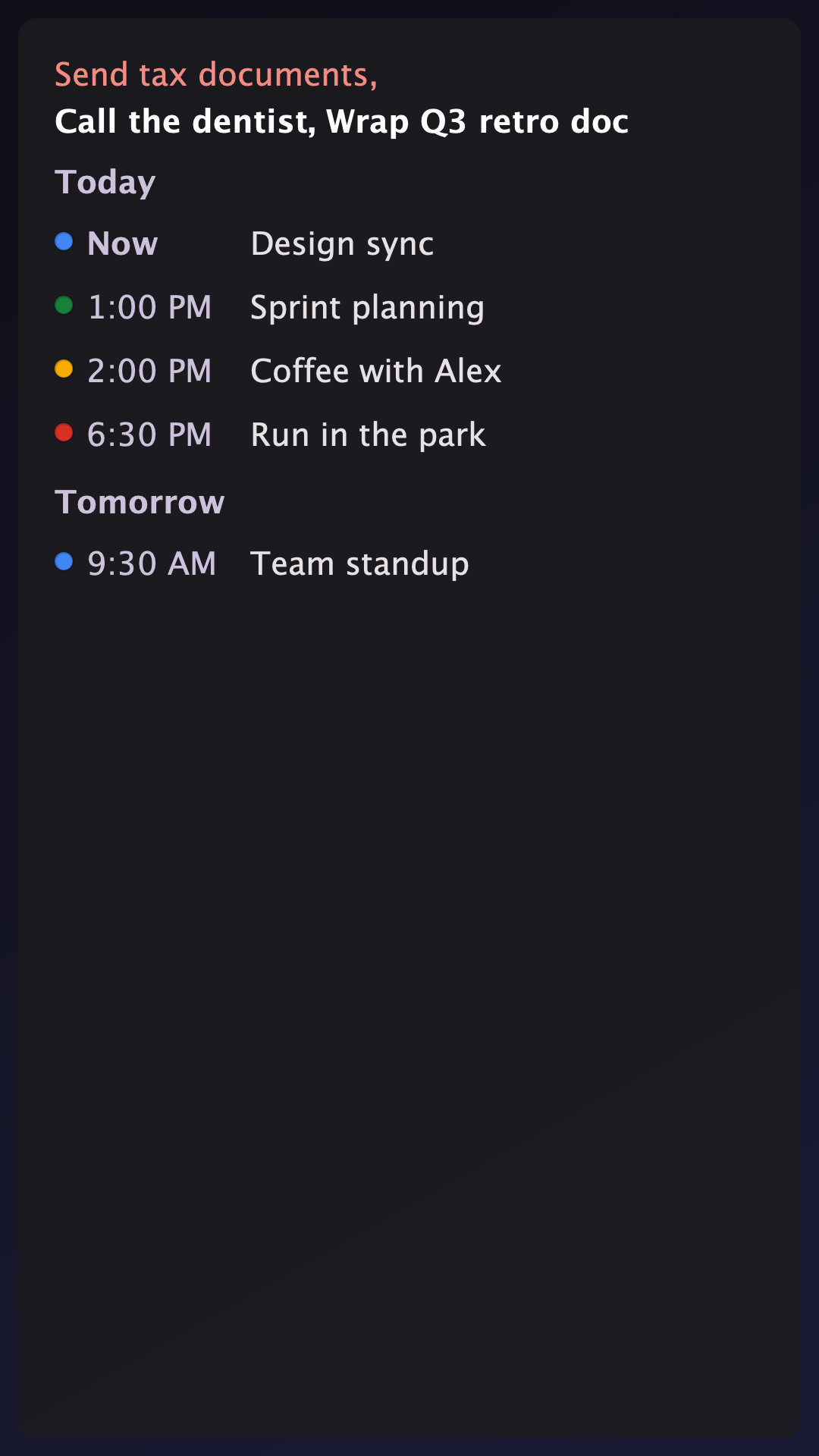 Widget preview on a phone